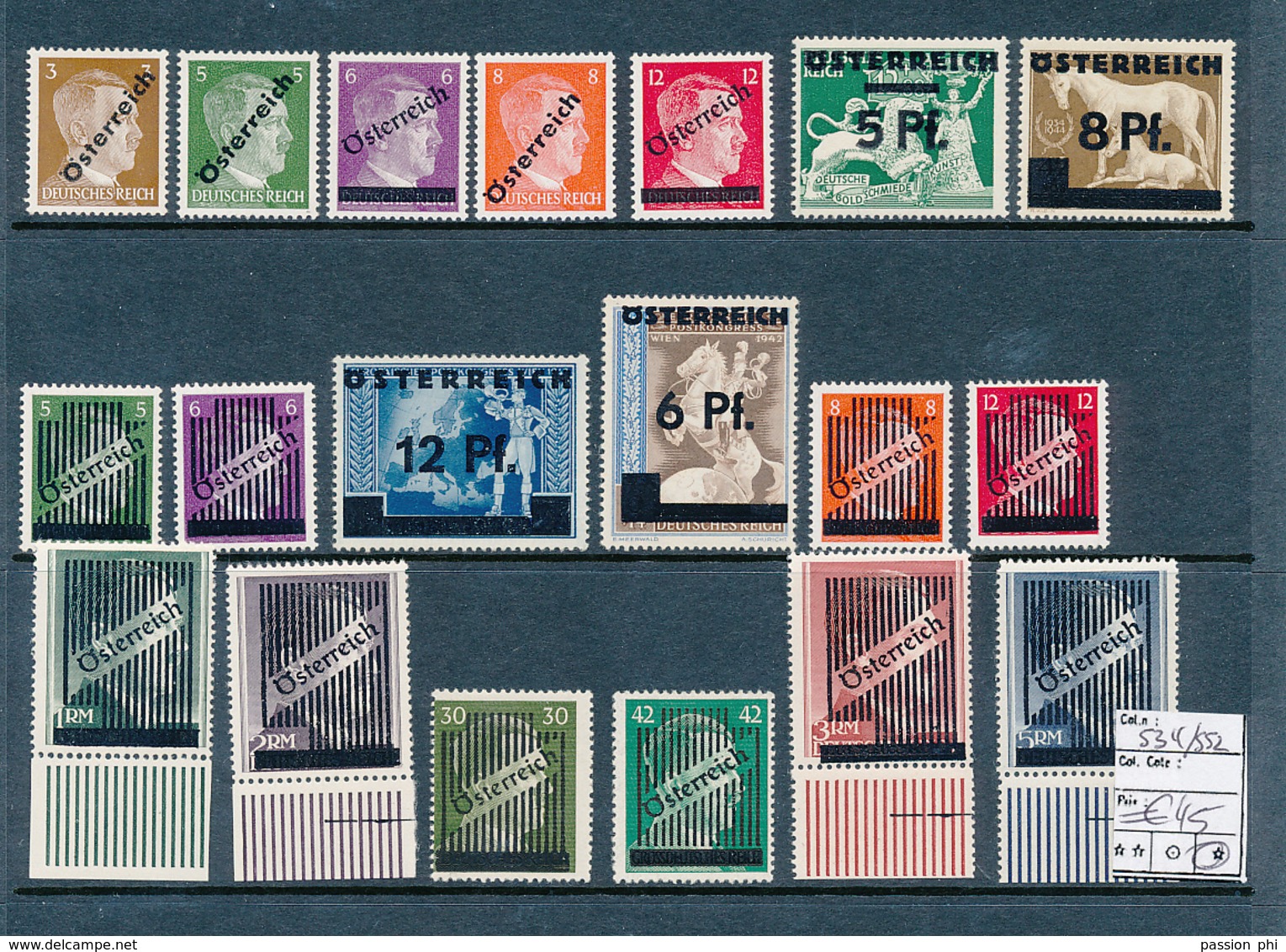 AUSTRIA YVERT 534/552 LH - Unused Stamps