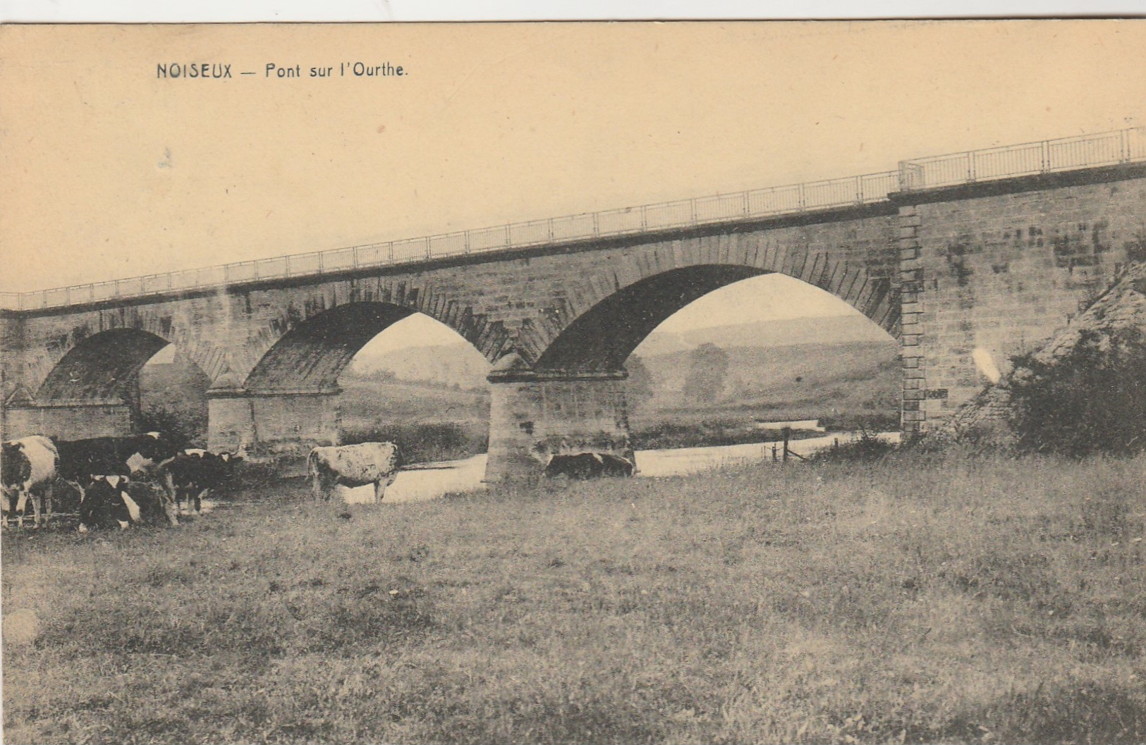 Noiseux , Pont Sur L'Ourthe  , ( Somme - Leuze ) Troupeau De Vache - Somme-Leuze