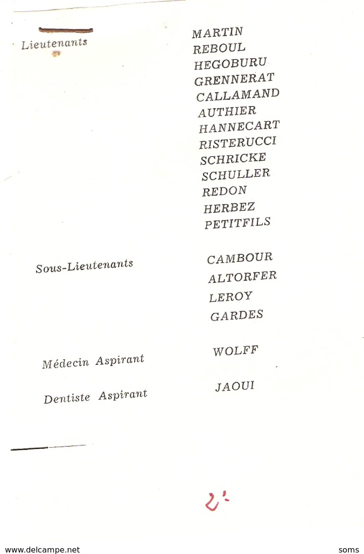 Carte Du 2e Dragons, Haguenau (67), Voeux Des Lieutenants (pour 1972?), Condé Cavalerie, RD - Autres & Non Classés