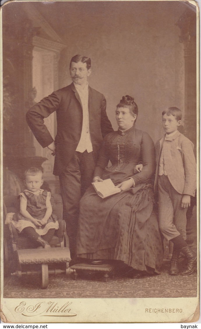 LL6  ~  CZECH, REICHENBERG, LIBEREC  ~   CABINET PHOTO  -  CDV  ~ 22 Cm  X 13,5  ~  FAMILY  ~ FOTOGRAF   ERNST J. MULLER - Alte (vor 1900)