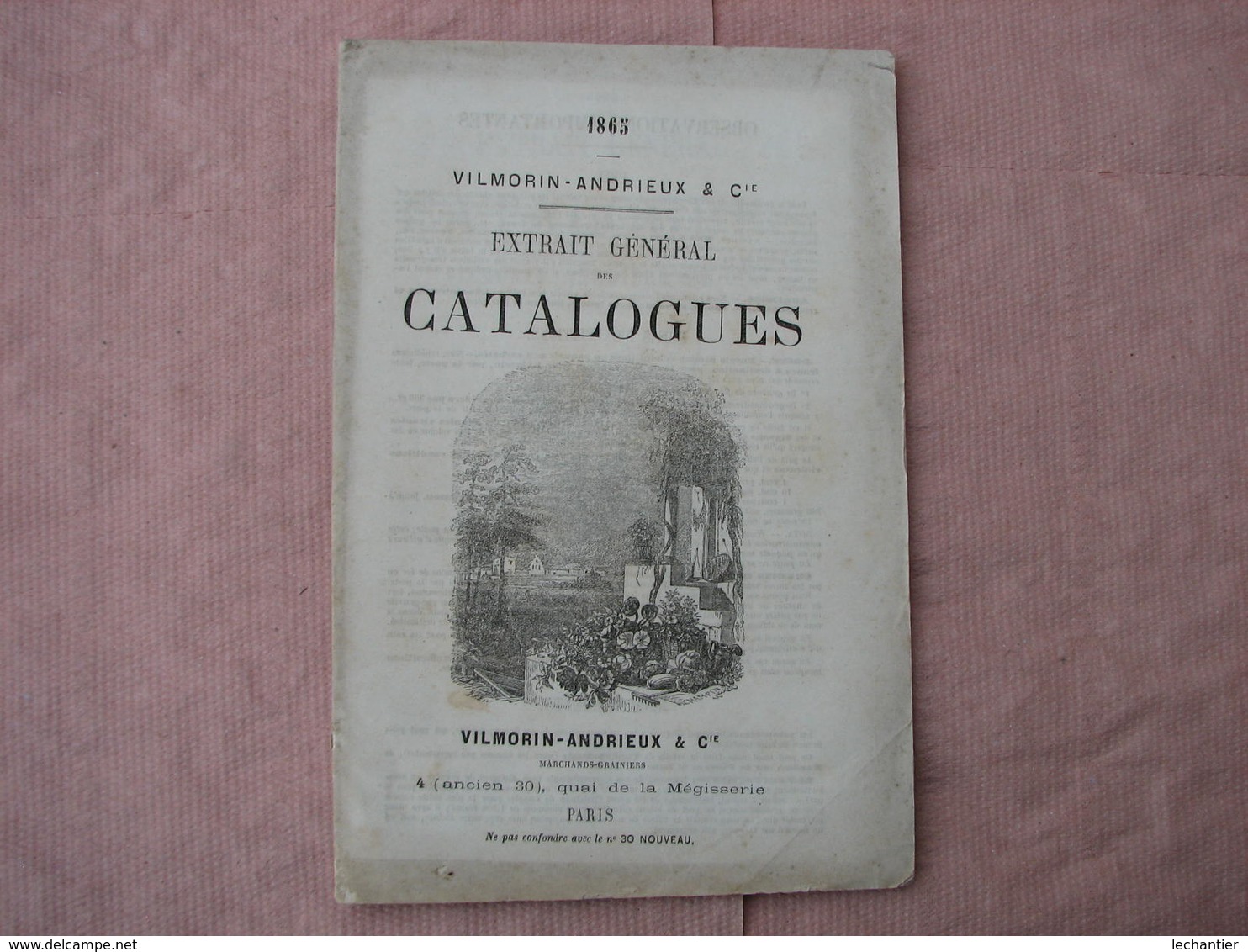 VILMORIN ANDRIEU 1865 Extrait Catalogue 36 Pages 155X235 Graines, Plantes Vivaces, Graines D'Arbres  T.B.E. - Altri & Non Classificati