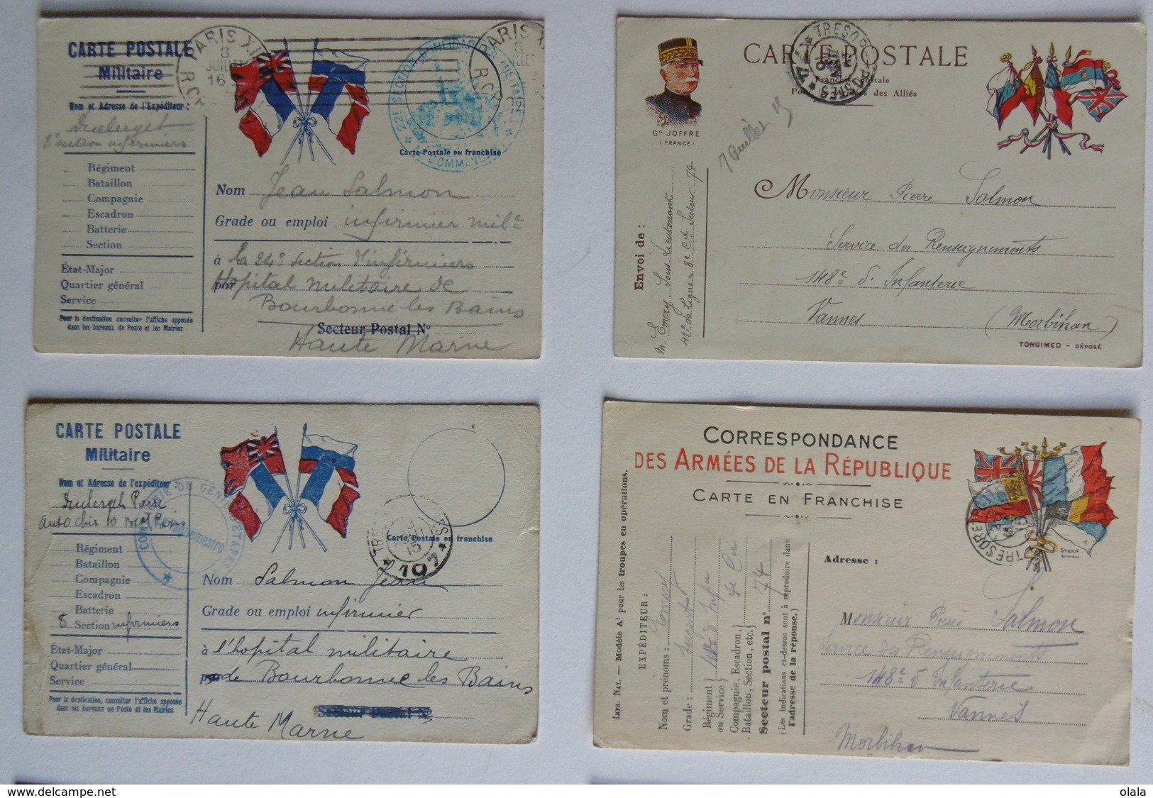 Correspondance Des Armées  De La République Lot De 16 Cartes écrites En 1915  Fb39 - Autres & Non Classés