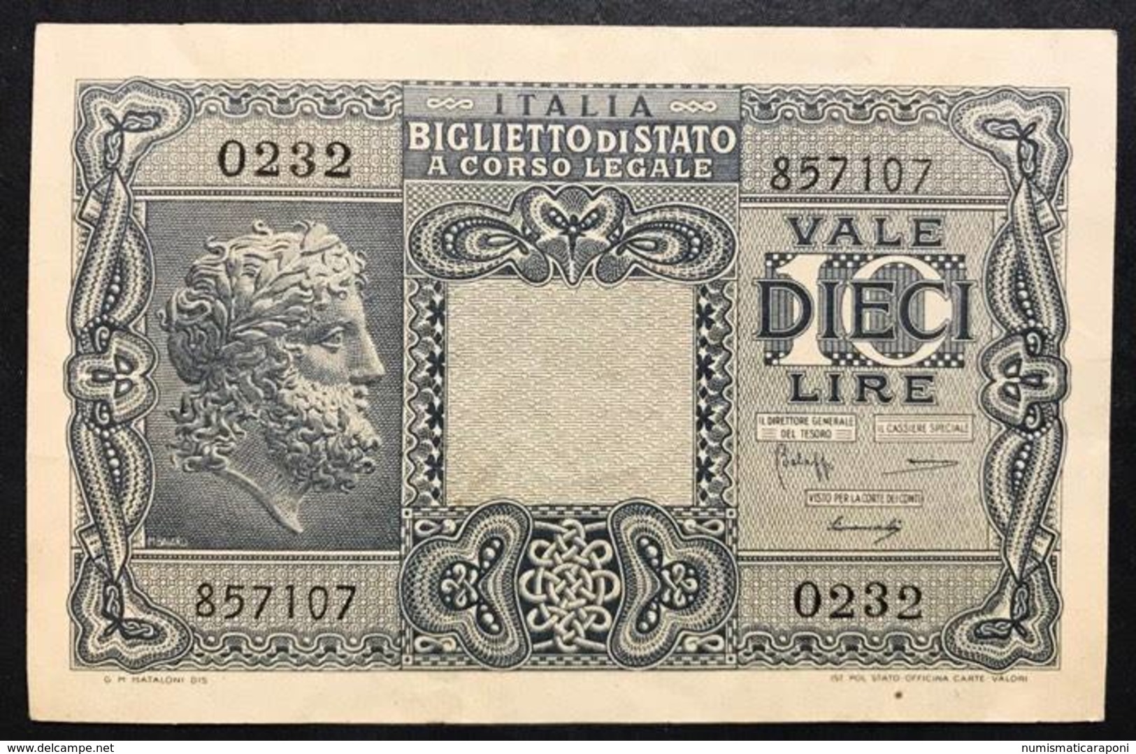 10 LIRE GIOVE 1944 LUOGOTENENZA Q.spl LOTTO 1299 - Regno D'Italia – 10 Lire