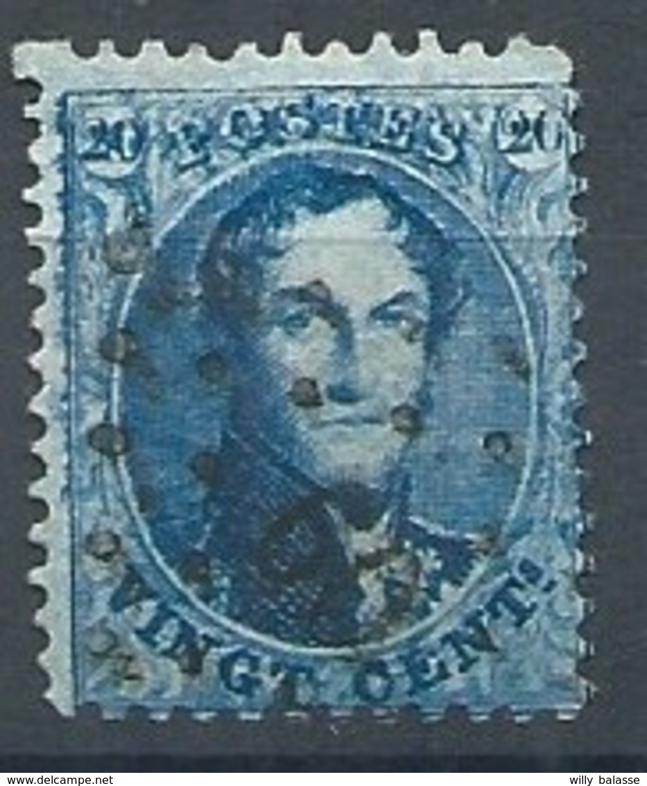 N°15 , 20c Bleu BDF Impression Avec Tâches Lpts 60 Bruxelles - 1863-1864 Médaillons (13/16)