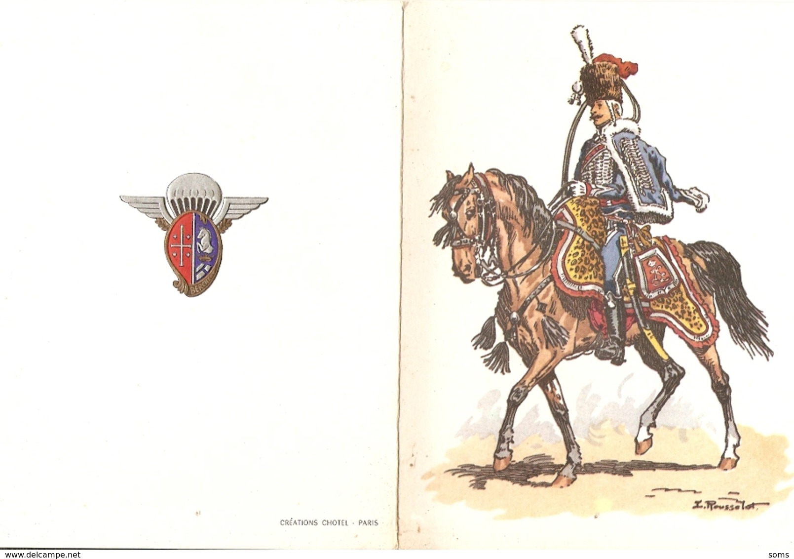 Carte Du 1er Régiment De Hussards Parachutistes De Tarbes, Voeux Des Lieutenants Pour 1972, Liste Des Officiers, RHP - Autres & Non Classés