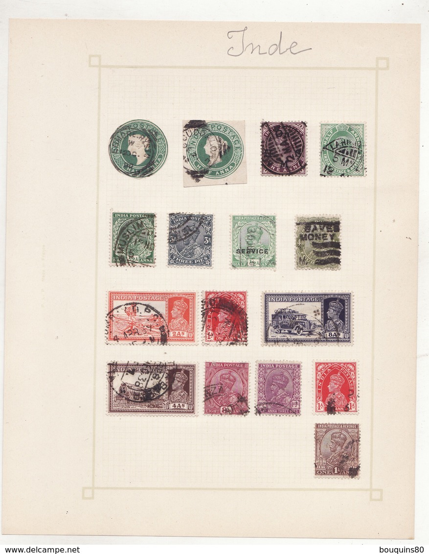 Lot De 16 TIMBRES INDE  Oblitérés Avec Charniere - Verzamelingen & Reeksen