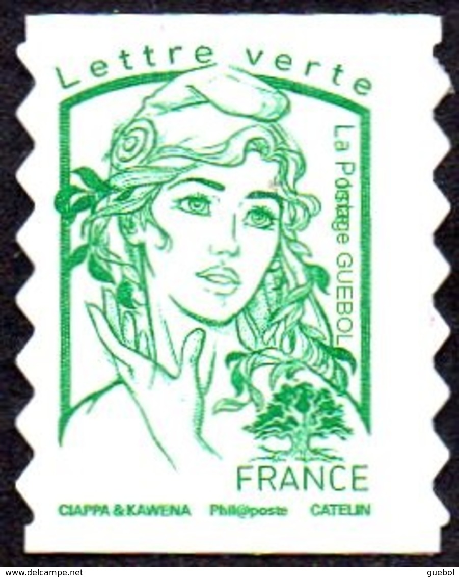 France Autoadhésif N° 1215,a ** Marianne De Ciappa Et Kawena - Lettre Verte, Phosphore à Gauche - Autres & Non Classés