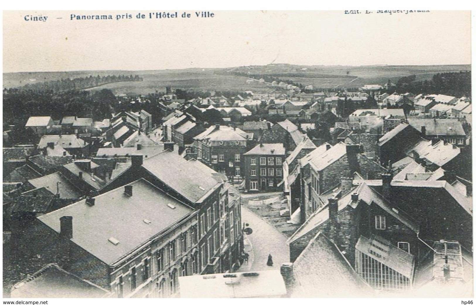 Ciney Panorama Pris De L'Hôtel De Ville - Ciney