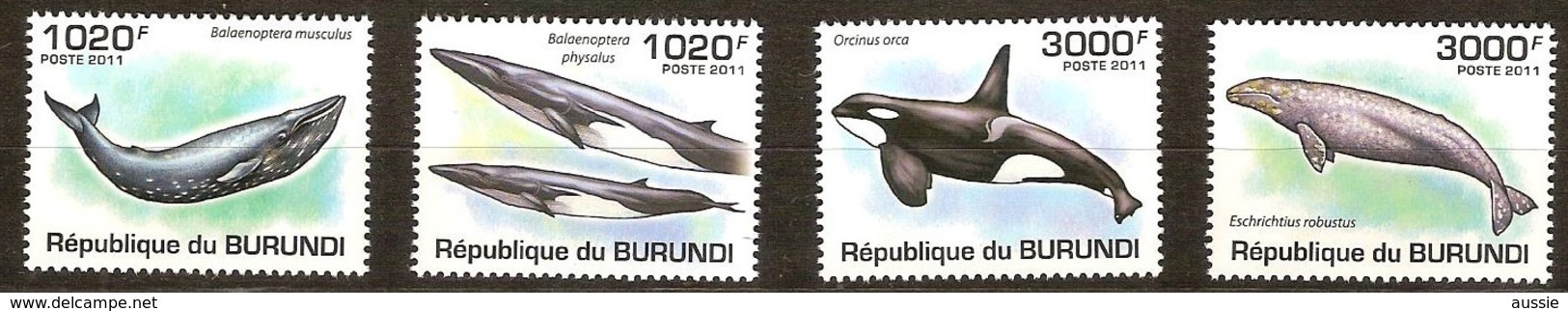 Burundi 2011 OCBn° 1238-1241 *** MNH Cote 15 Euro Faune Walvissen Baleines - Neufs