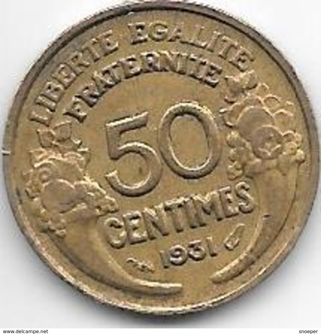 France 50 Centimes  1931  Km  894.1   Xf+ - 50 Centimes