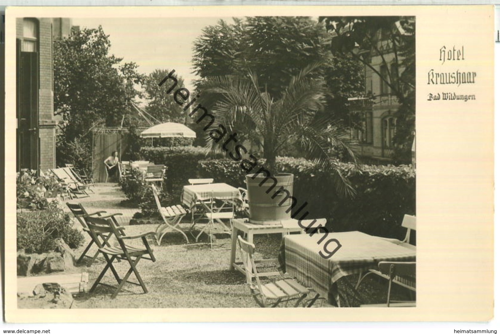 Bad Wildungen - Hotel Kraushaar - Foto-Ansichtskarte - Verlag Foto Südmeyer Bad Wildungen 30er Jahre - Bad Wildungen