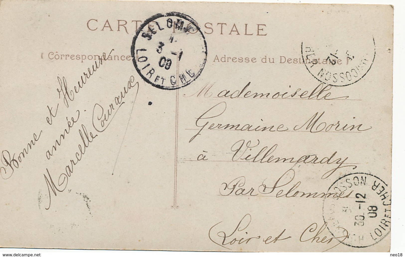 Villemardy Par Selommes  Carte Fantaisie Belle Femme. - Selommes