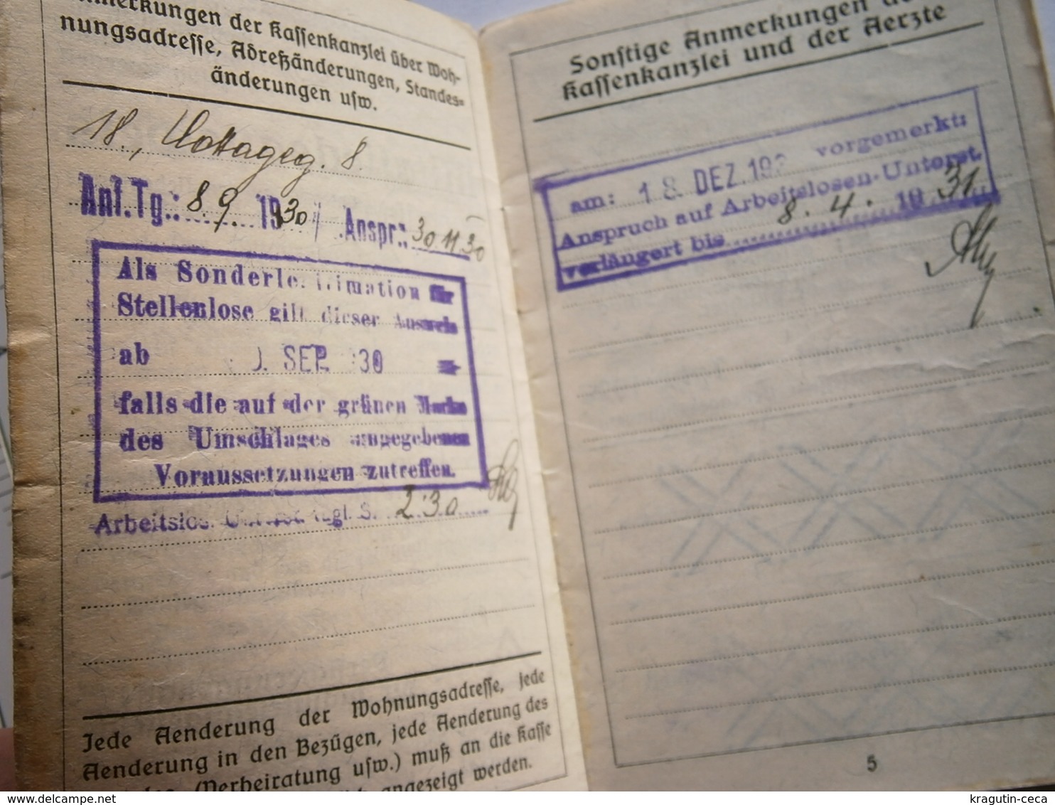 1930 WIEN OSTERREICH VIENNA AUSTRIA Mitgliedsausweis MEMBER CARD AUSWEIS EMPLOYEES DOCUMENT INSURANCE VERSICHERUNGSKARTE - Tessere Associative