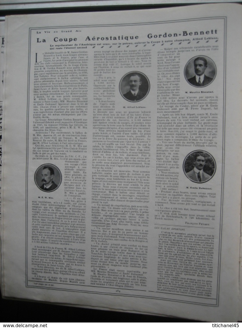 1909 LA COUPE GORDON BENNETT /GRAND PRIX A.C.F. (SZISZ-THERY-NAZZARO-LAUTENSCHLAGER)/QUINZAINE DE JUVISY - 1900 - 1949