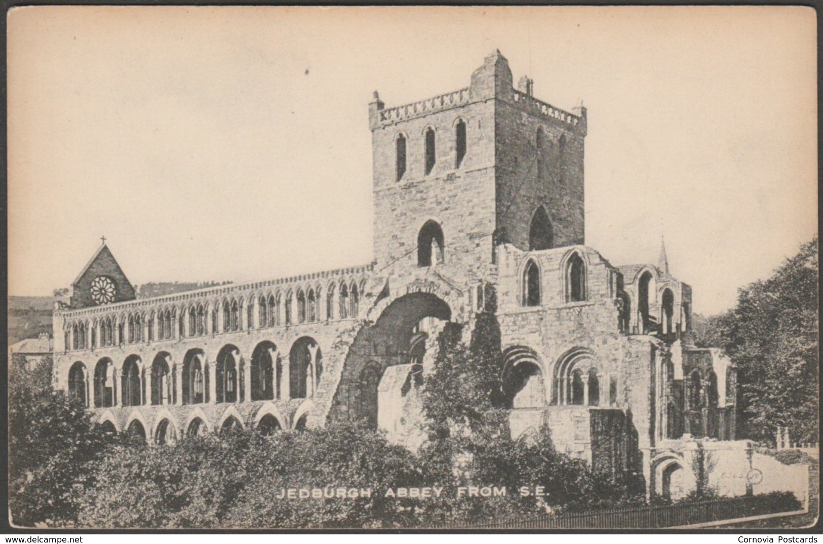 Jedburgh Abbey From The South East, Roxburghshire, 1923 - Valentine's Postcard - Roxburghshire