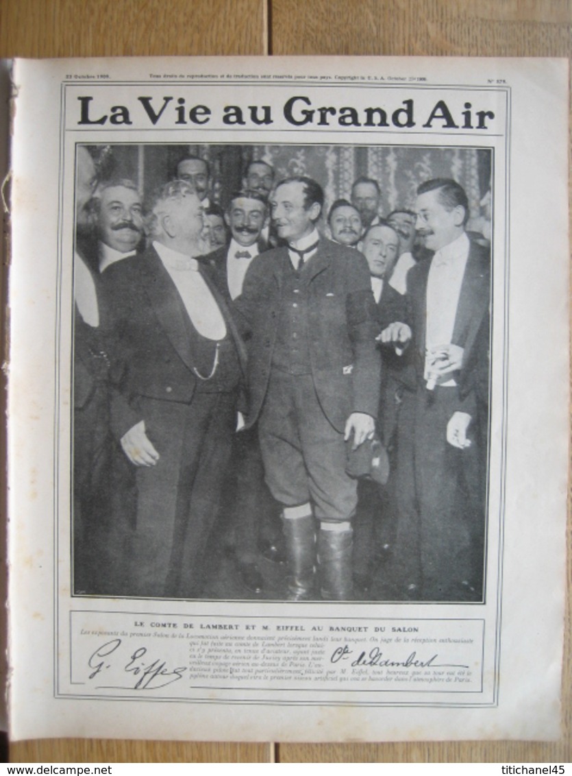 1909 LE COMTE De LAMBERT ET GUSTAVE EIFFEL,QUINZAINE D'AVIATION A JUVISY,PARIS BRUXELLES A PIED - 1900 - 1949