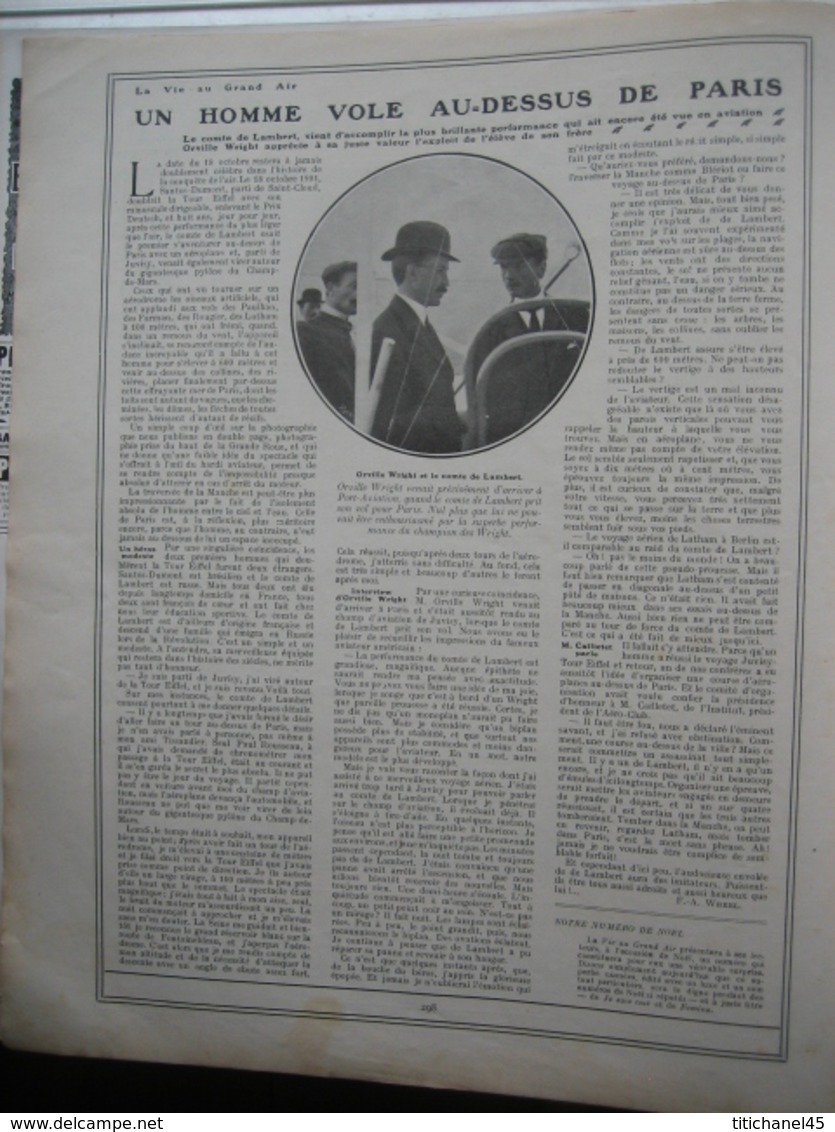 1909 LE COMTE De LAMBERT ET GUSTAVE EIFFEL,QUINZAINE D'AVIATION A JUVISY,PARIS BRUXELLES A PIED - 1900 - 1949