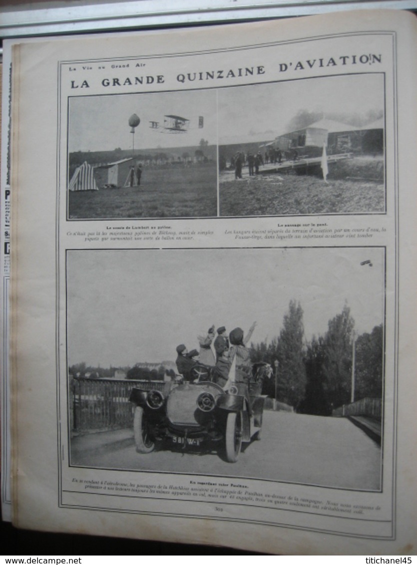 1909 LE COMTE de LAMBERT ET GUSTAVE EIFFEL,QUINZAINE D'AVIATION A JUVISY,PARIS BRUXELLES A PIED