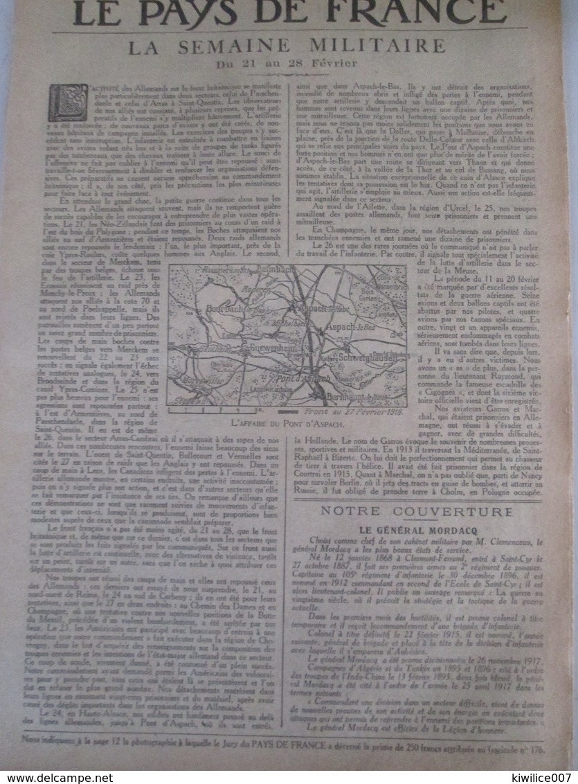 La Grande Guerre  14-18 La Semaine Militaire 21 Fevrier  Au  28 Fevrier 1918  L Affaire Du Pont D Aspach Burnhaupt - Non Classés