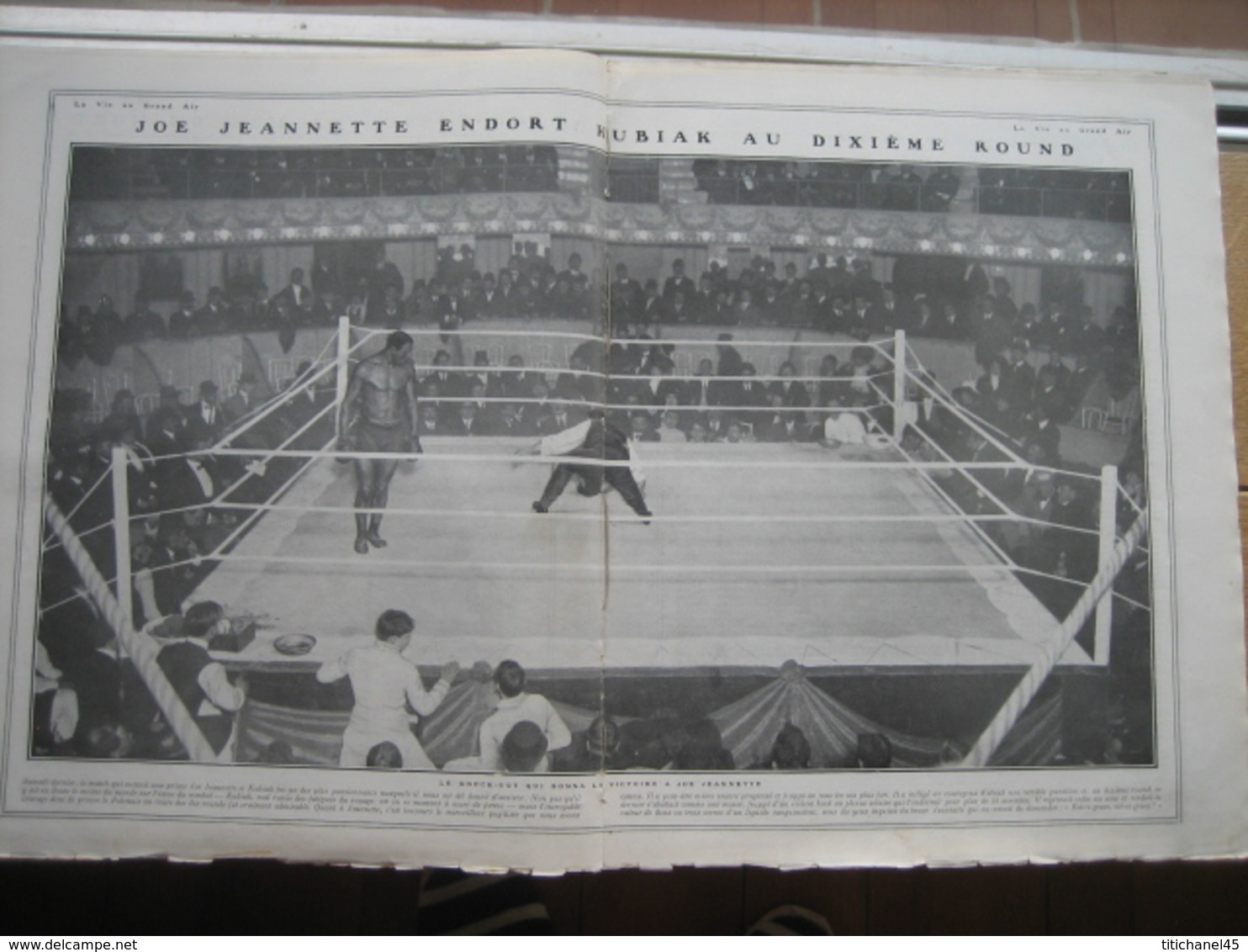 1909 BOXE / JOE JEANNETTE BAT KUBIAK KNOCK-OUT/CRITERIUM PARC DES PRINCES (SERES-DARRAGON-DIDIER-DEVOISSOUX-BOUTELLIER)