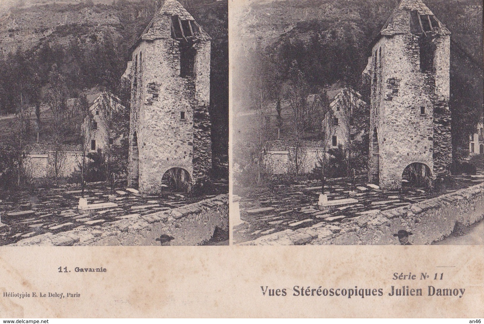 GAVARNIE VUES STEREOSCOPIQUESS JULIEN DAMOY SERIE N.11 AUTENTICA 100% - Stereoscope Cards