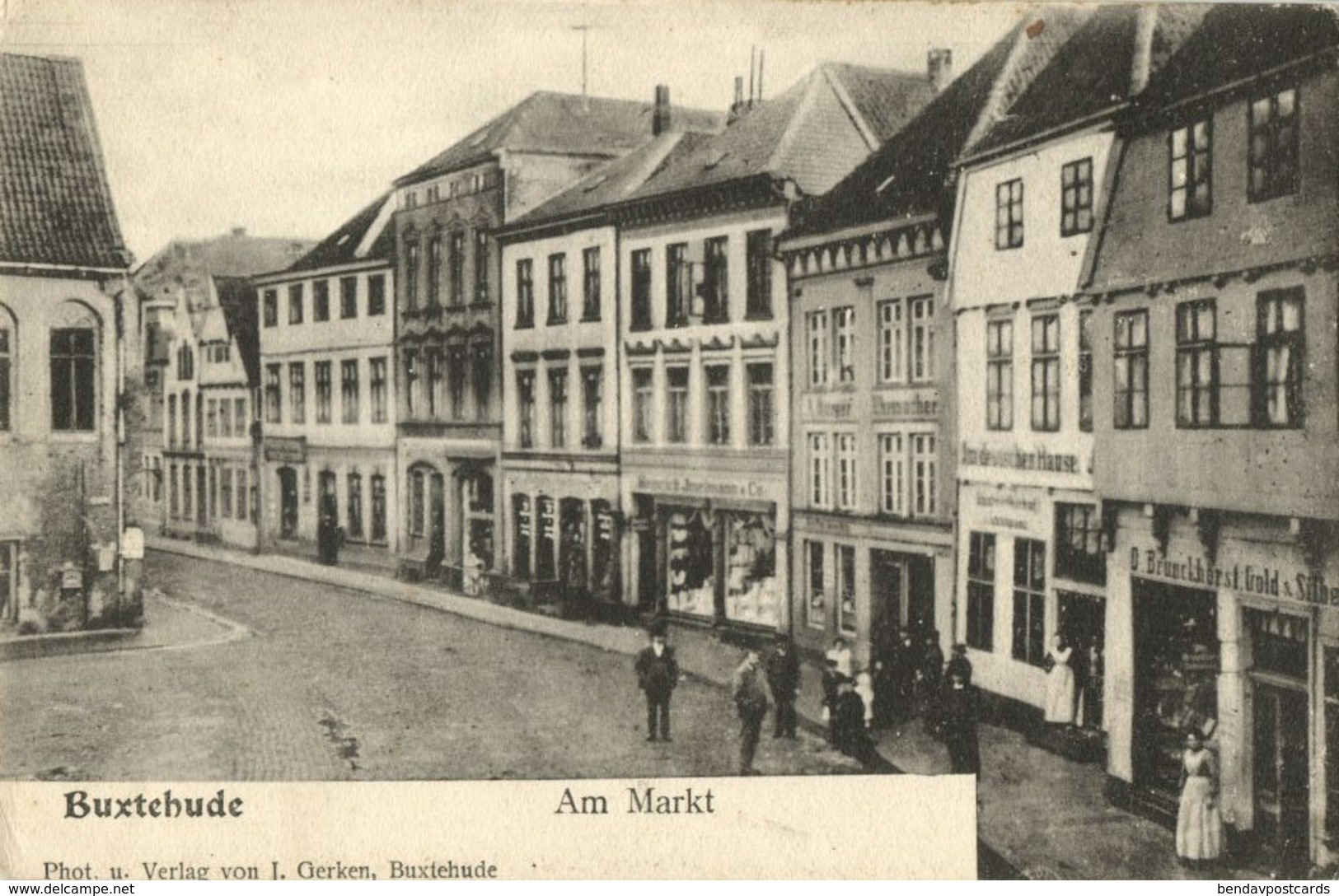 BUXTEHUDE, Am Markt, Geschäften (1899) AK - Buxtehude