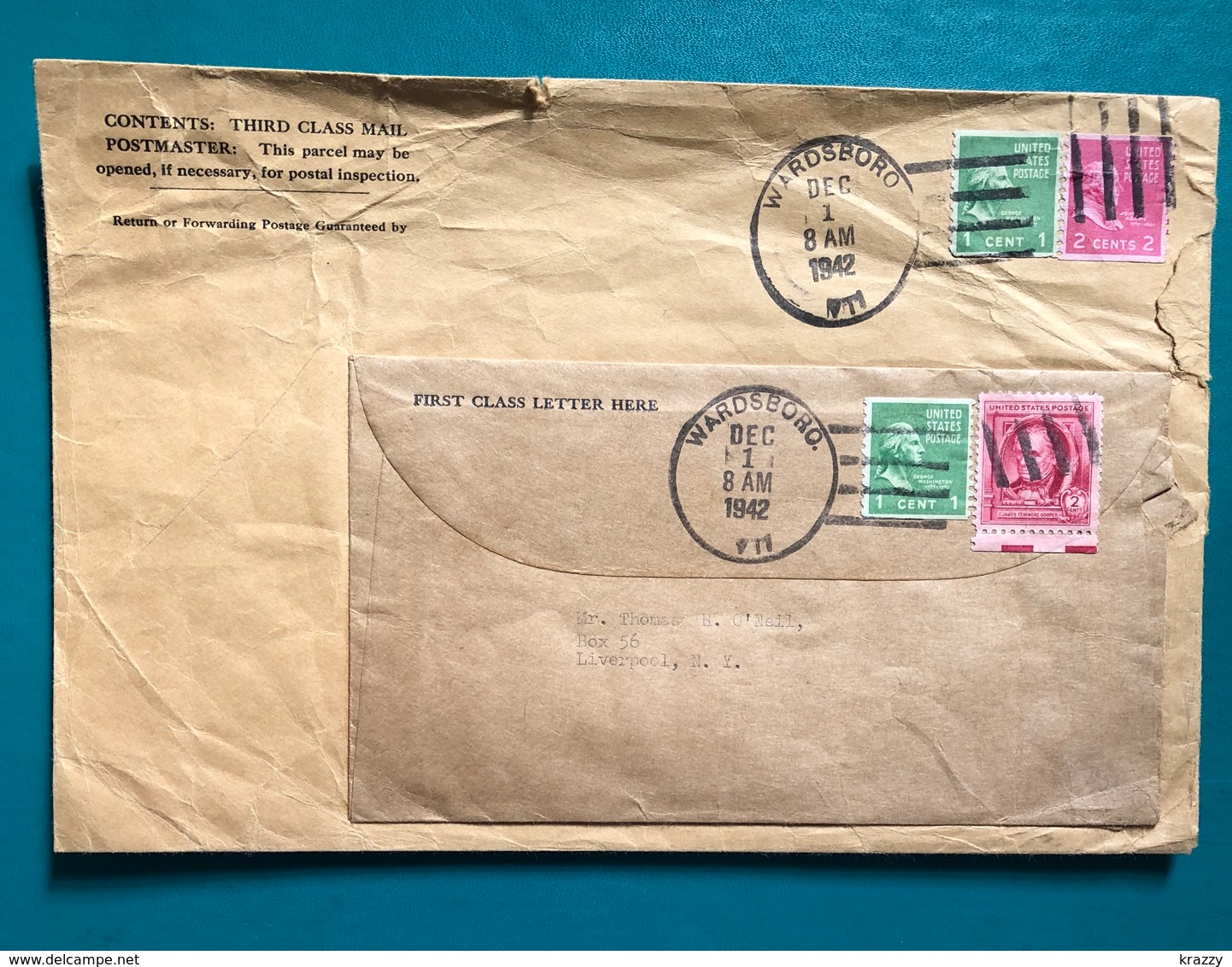 USA Prexy Prexi 1960 Cover Double Used 2c 1c Coil Unusual - Postal History