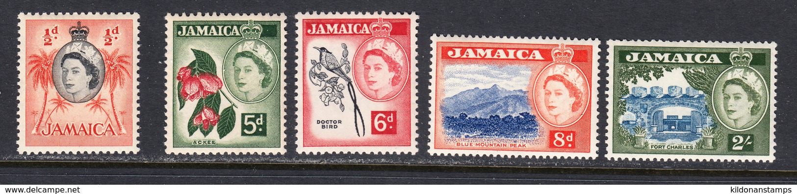 Jamaica 1956-58 Mint No Hinge, Sc# ,SG 159,165,166,167,170 - Jamaica (...-1961)