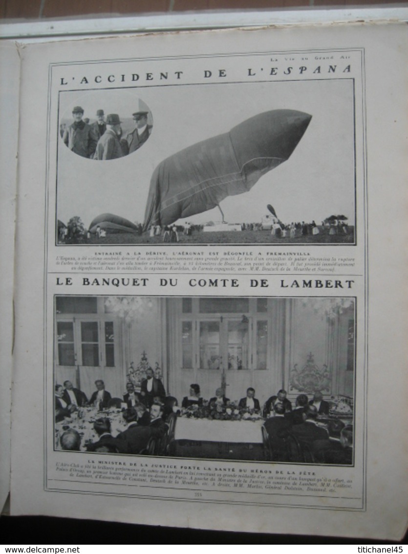 1909 VOLS DE MAURICE FARMAN/LA COUPE MICHELIN/DIRIGEABLES ALLEMANDS/ACCIDENT DE L'ESPANA/BOXE / JIM STEWART-JEWEY SMITH