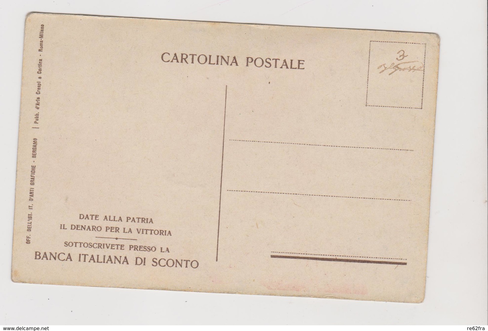 Cartolina Illustrata CRESPI,  Raccolta Fonti Banca Italiana Di Sconto  - F.p.  - Anni  '1910 - Altri & Non Classificati