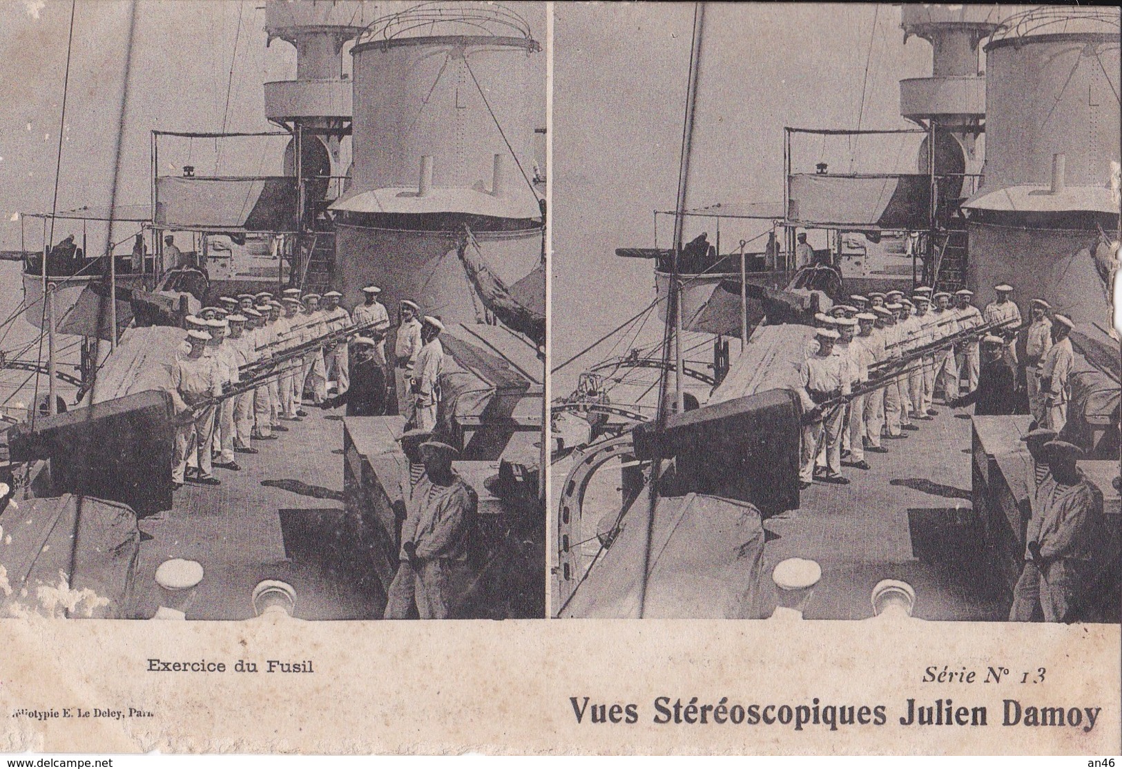 EXERCISE DU FUSIL  VUES STEREOSCOPIQUESS JULIEN DAMOY SERIE N.13 AUTENTICA 100% - Cartoline Stereoscopiche