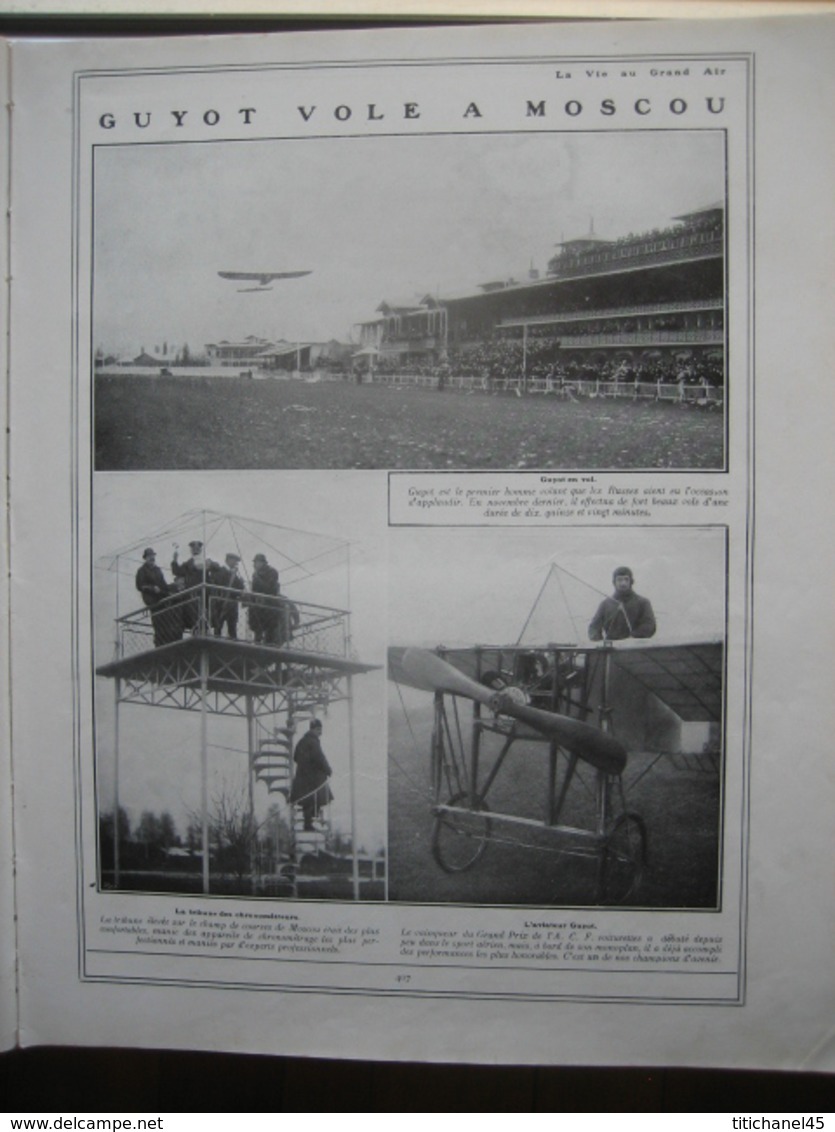 1909 GUYOT VOLE A MOSCOU/LES SIX JOURS DE NEW-YORK/BOXE / CHARLIE HITTE-WILLIAM CURZON-LE COMBAT JEANNETTE-MAC VEA - 1900 - 1949