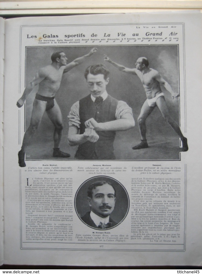 1909 GUYOT VOLE A MOSCOU/LES SIX JOURS DE NEW-YORK/BOXE / CHARLIE HITTE-WILLIAM CURZON-LE COMBAT JEANNETTE-MAC VEA