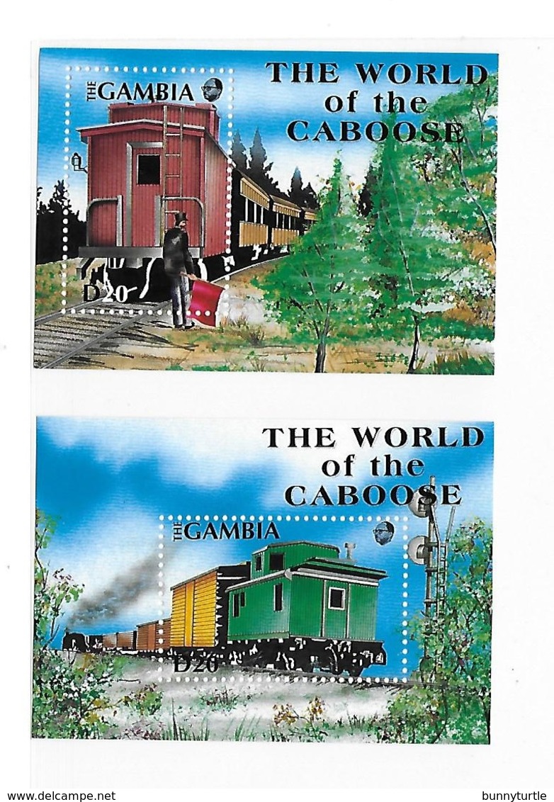 Gambia 1991 Train Caboose 2 S/S MNH - Gambie (1965-...)