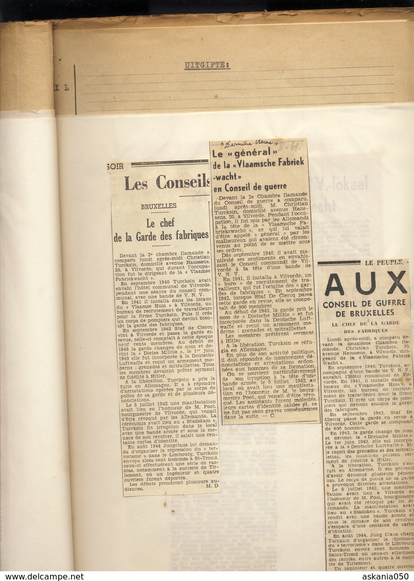 JL 1 Dossier Over Christiaan Turcksin Uit Vilvoorde, Leider Van Fabriekswacht Vlaamse Collaboratie 2e WO - 1939-45