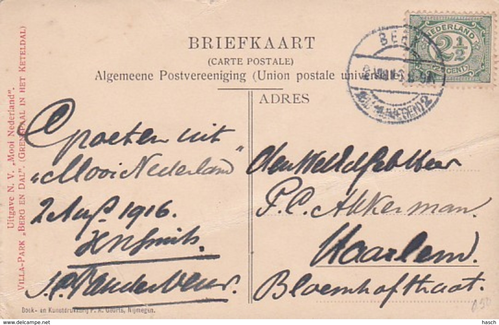 24164Berg En Dal, Nederland Grens Duitsland Poststempel 1916 (diverse Gebreken) - Sonstige & Ohne Zuordnung