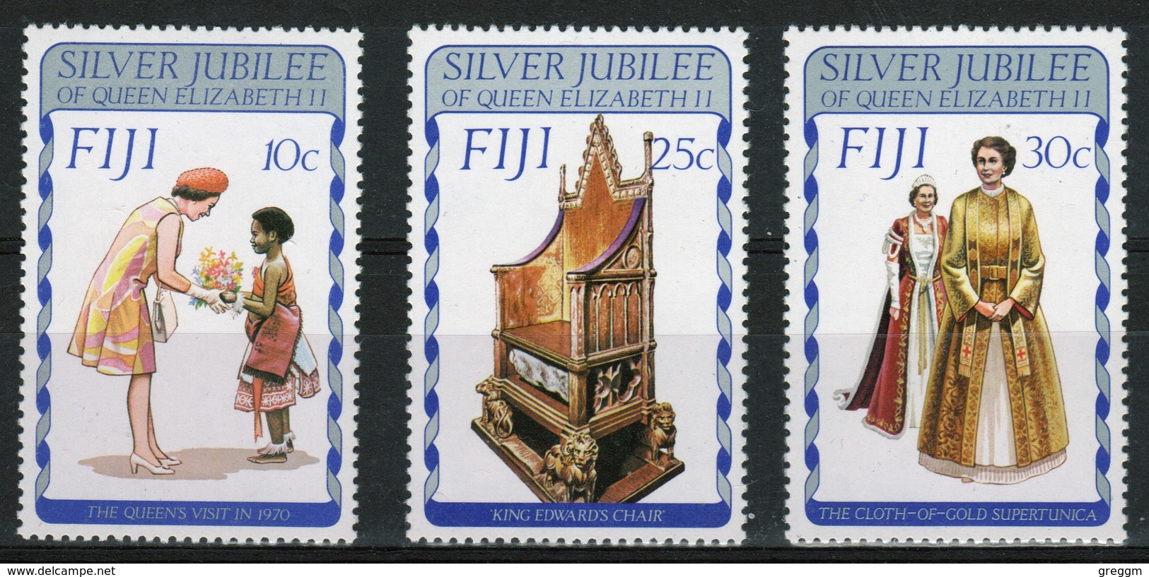 Fiji 1977 Set Of Stamps To Celebrate The Silver Jubilee. - Fiji (1970-...)