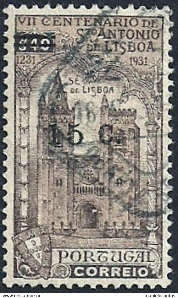 Portugal 1933 7th Centenary Death St. Anthony Of Pádua -Surcharge  5º Cent Morte S. António - Lisbon Cathedral A104 Canc - Christentum