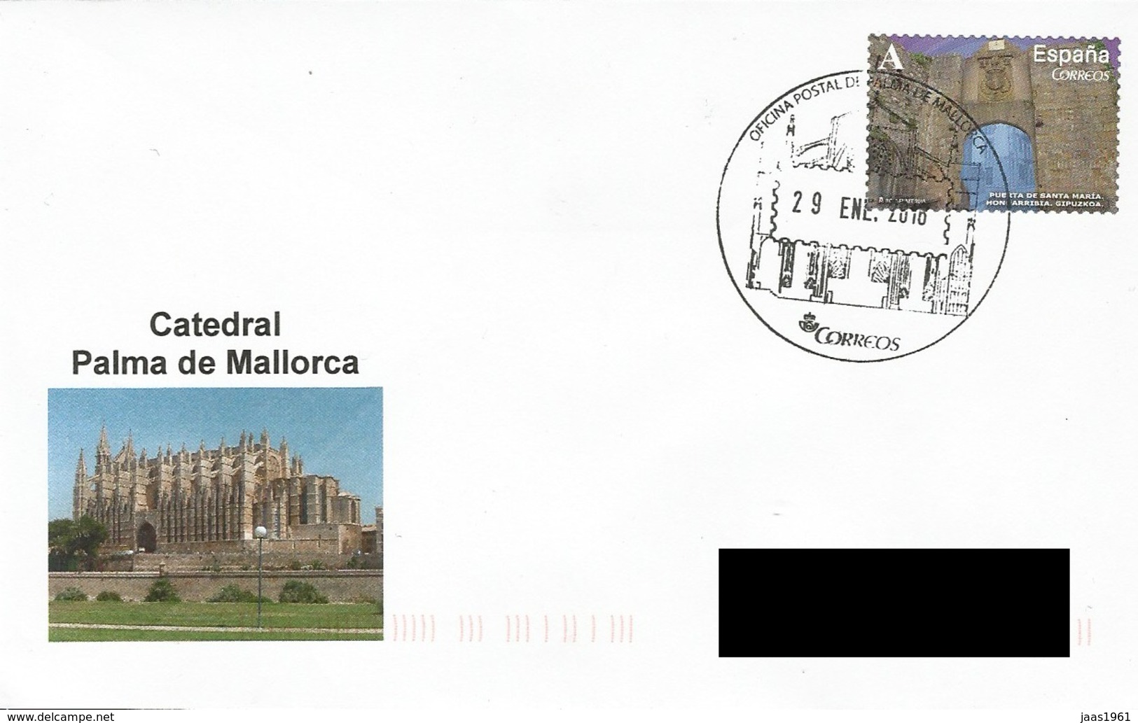 SPAIN. POSTMARK PALMA DE MALLORCA CATHEDRAL. - Máquinas Franqueo (EMA)