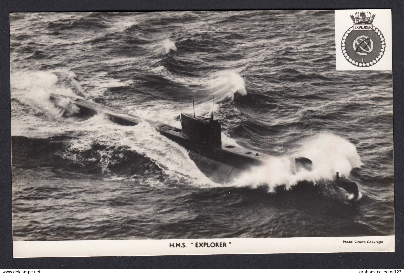 RPPC Modern Real Photo Postcard HMS Explorer Submarine Royal Navy Ship RP PC - Guerra