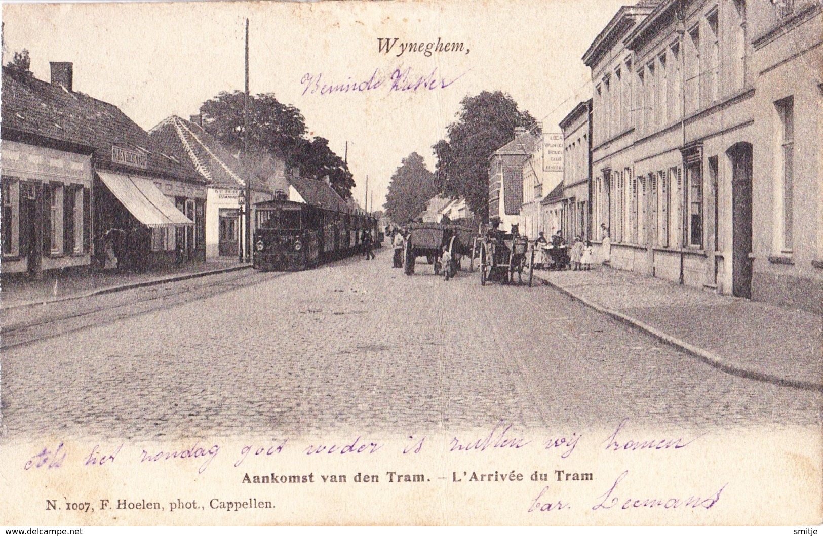 WIJNEGEM WYNEGHEM 1904 AANKOMST TRAM STOOMTRAM TRAIN A VAPEUR - HOELEN KAPELLEN 1007 - Wijnegem