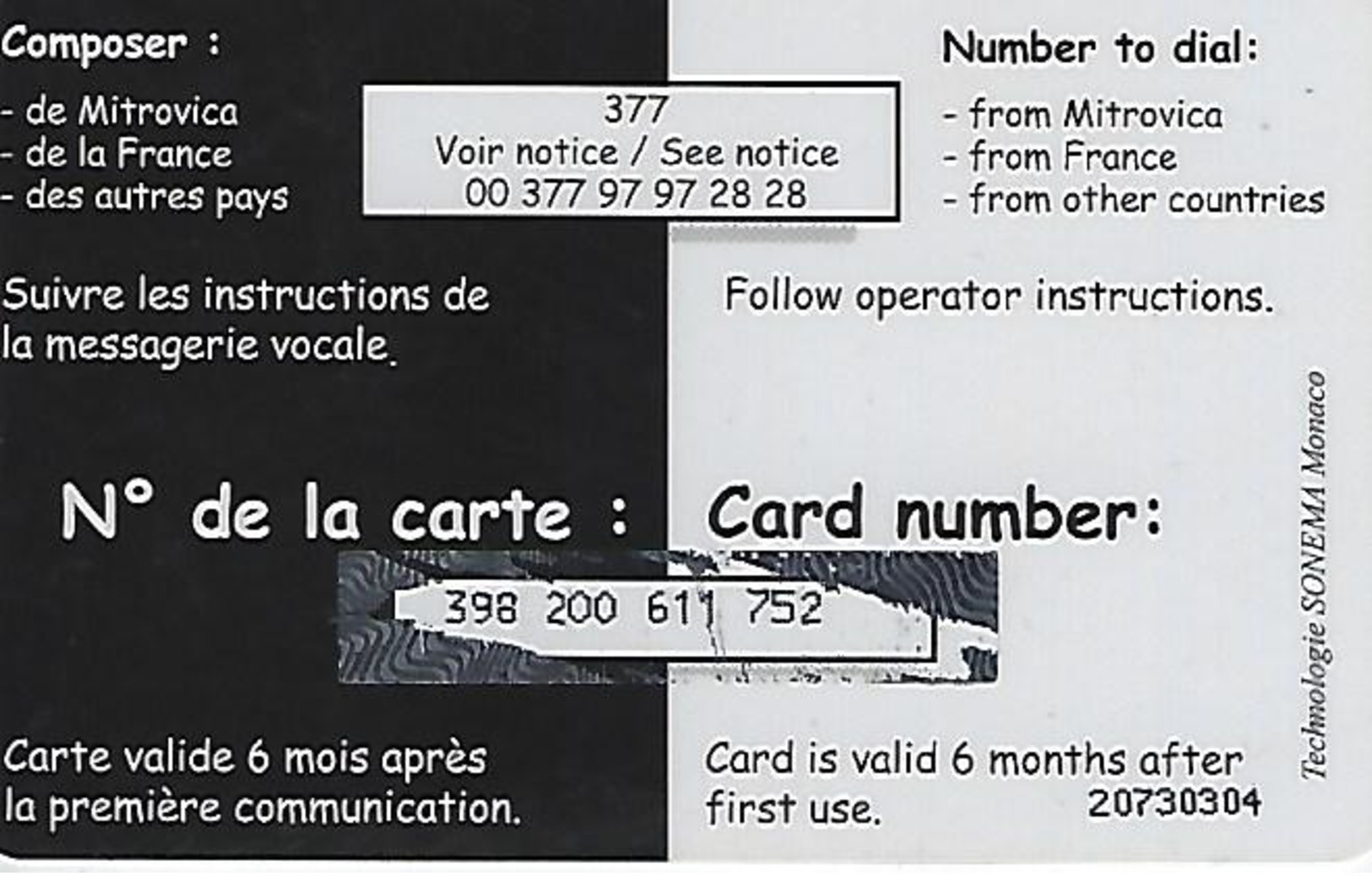 Ecophoning Armées Kfor -  Cartes à Usage Militaire