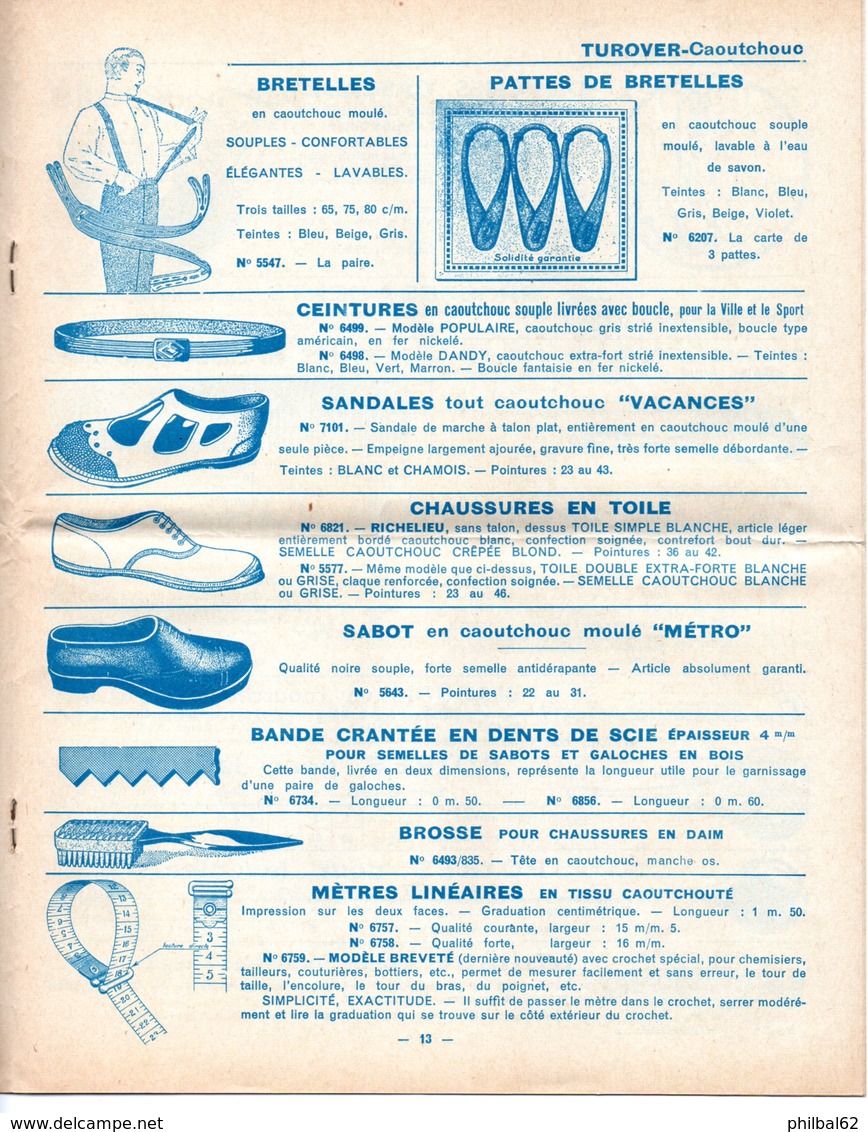 Catalogue 24 P. N° 538. Turover, Quincaillerie, Tous Articles En Caoutchouc. Rue P. Auguste à Paris. - 1900 – 1949
