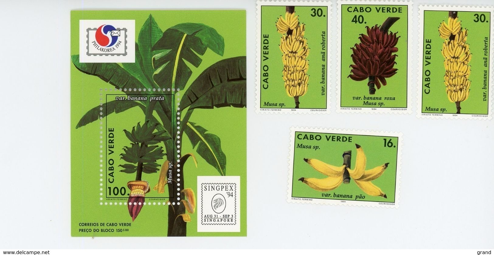 Cap Vert-Cabo Verde-1994-Bananier,Expo Philakoréa-YT 656/9+B24***MNH - Cap Vert