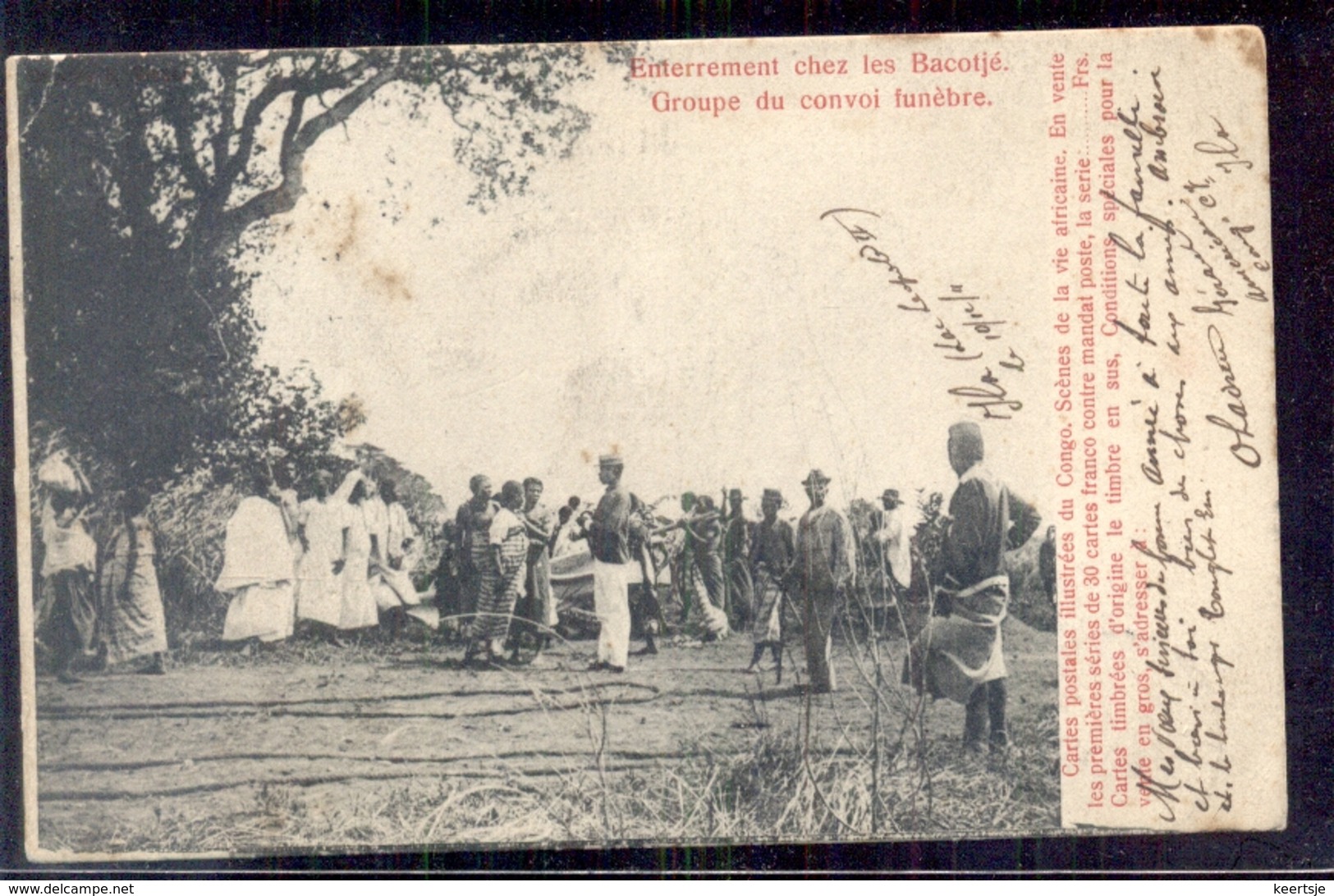 Congo Belgie - Enterrement Chez Les Bacotje Groupe Du Convoi Funebre - 1905 - Sonstige & Ohne Zuordnung