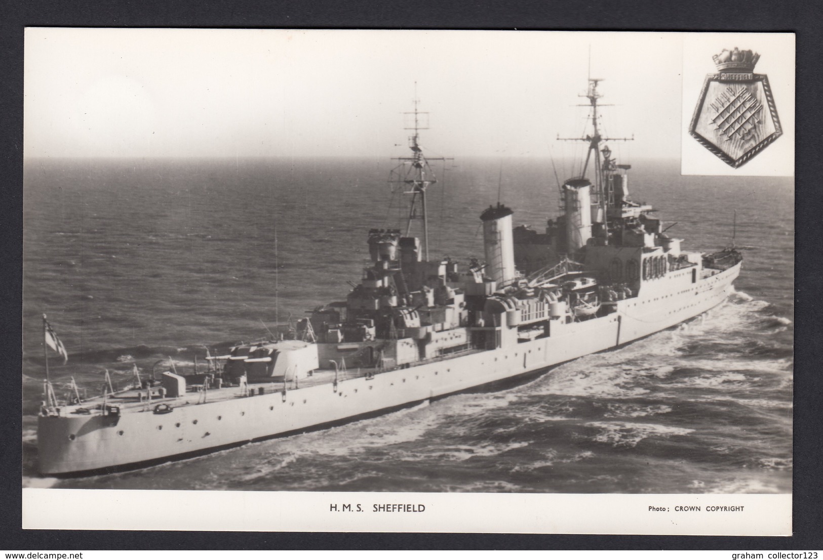 RPPC Modern Real Photo Postcard HMS Sheffield Royal Navy Ship Boat RP PC - Warships