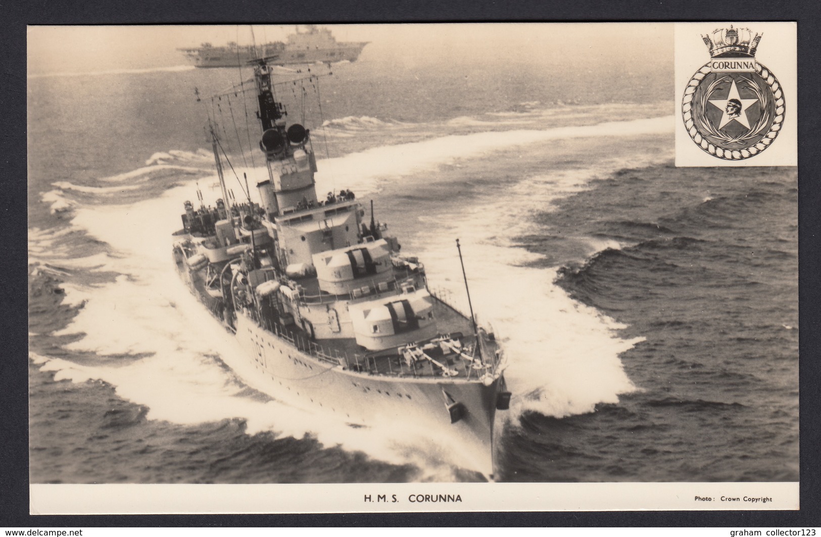 RPPC Modern Real Photo Postcard HMS Corunna Royal Navy Ship Boat RP PC - Warships