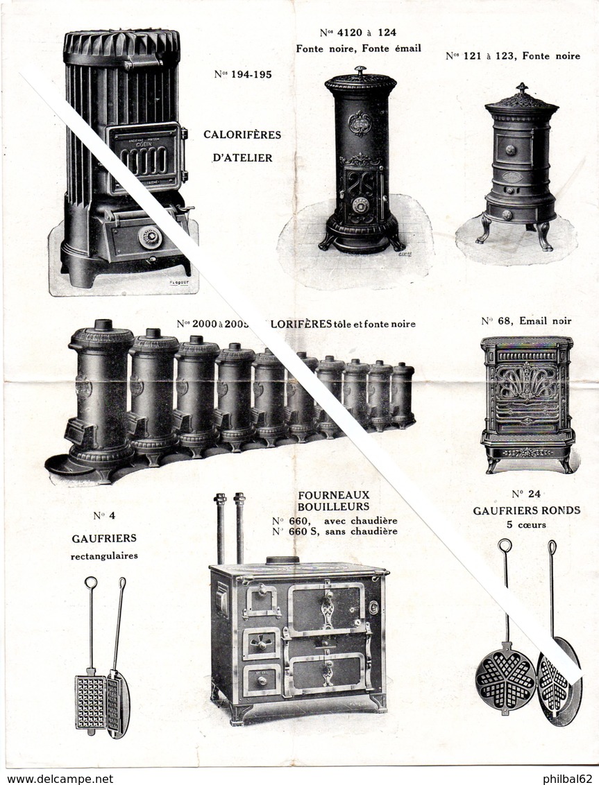 Double Feuillet De 4 P. Aciéries De Longwy, Appareils De Chauffage, Cuisinières, Faitout, Fourneaux, Gaufriers. - 1900 – 1949