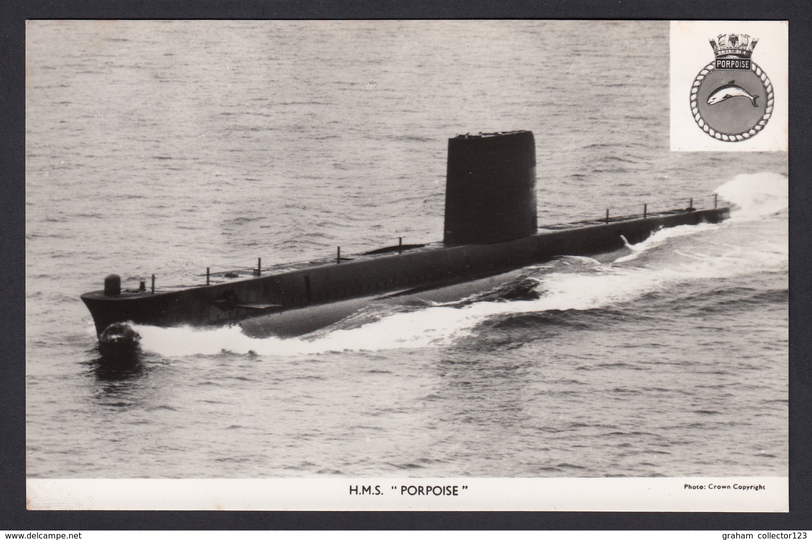 RPPC Modern Real Photo Postcard HMS Porpoise Royal Navy Ship Boat RP Submarine - Warships