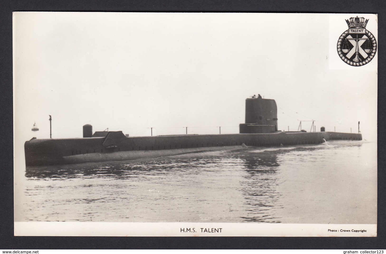 RPPC Modern Real Photo Postcard HMS Talent Submarine Royal Navy Ship Boat RP PC - Warships